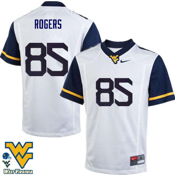 Men #85 Ricky Rogers West Virginia Mountaineers College Football Jerseys-White - Click Image to Close